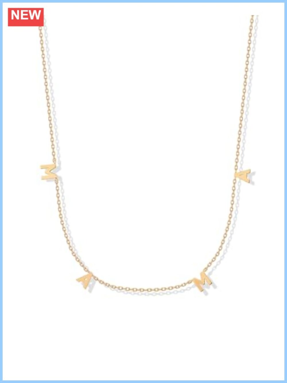 14K Gold Plated MAMA Pendant Necklace CZ Mom Gift Jewelry